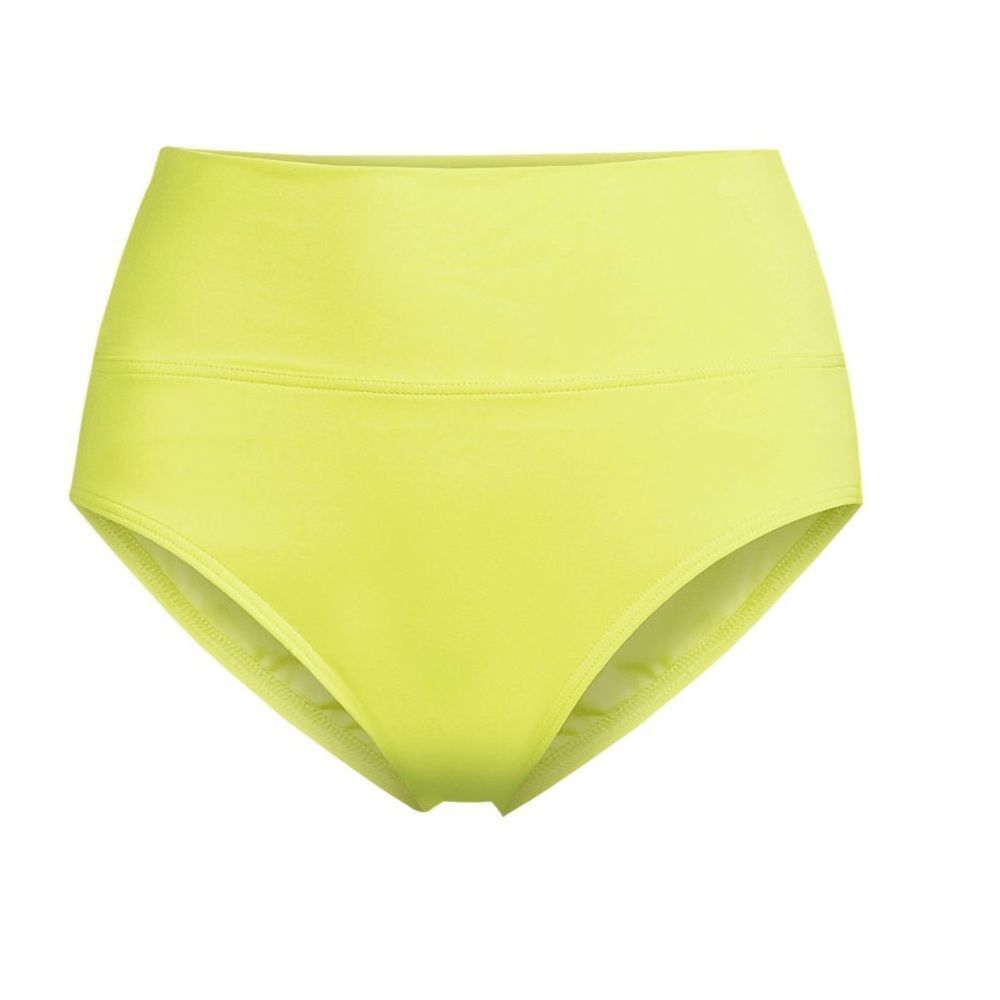 Land's End high waisted bikini bottom Bright lime green size 12